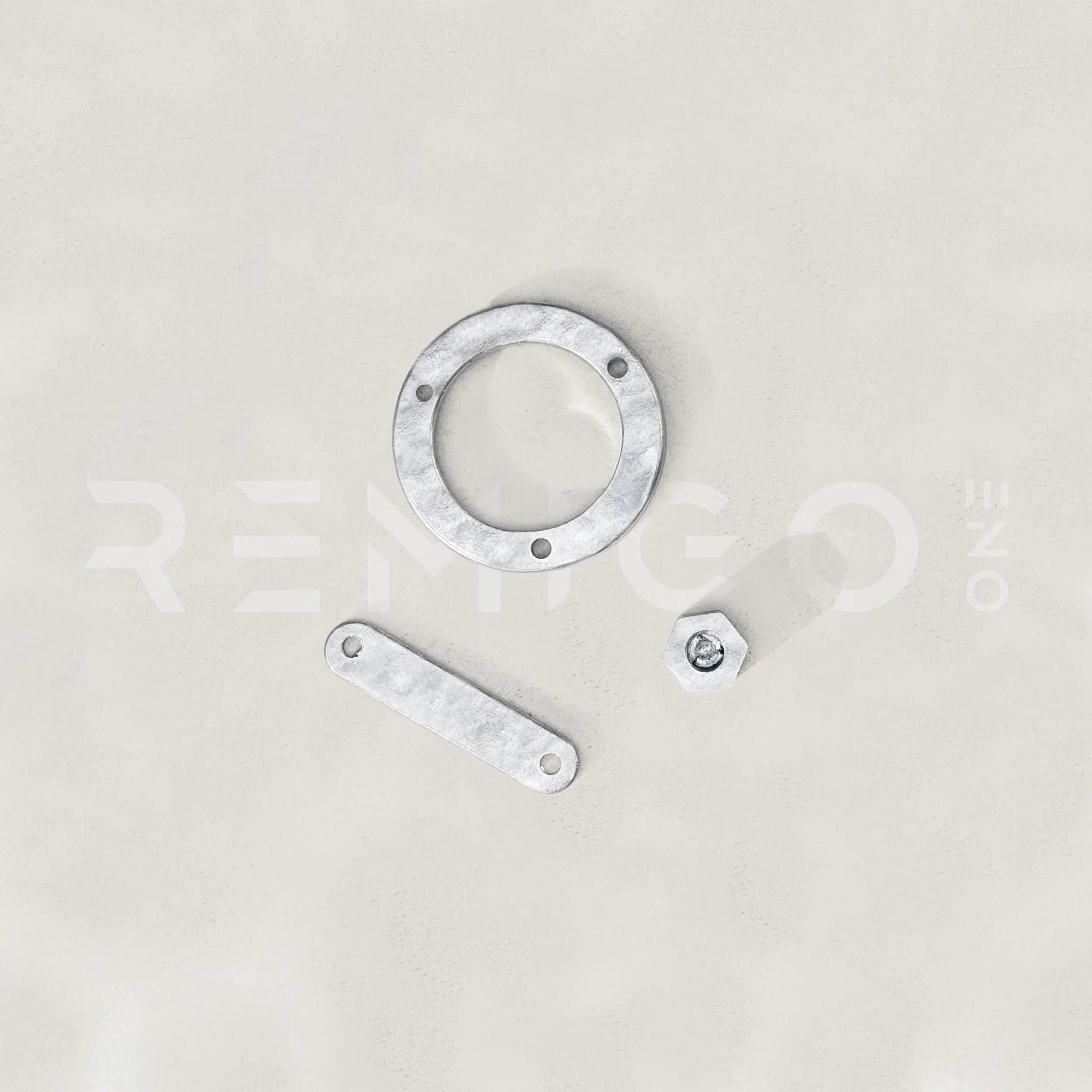 Metallic anodes on a beige background
