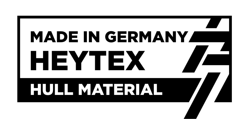 HEYTEX hull material logo with 'Made in Germany' text on a white background